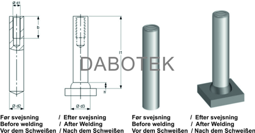 ID Gevindbøs M6-Ø10x65 mm Matr. 4.8 efter EN ISO 13918