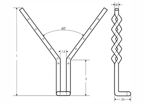 Bølgeanker matr 10 mmx350x50 mm matr. 1.4841