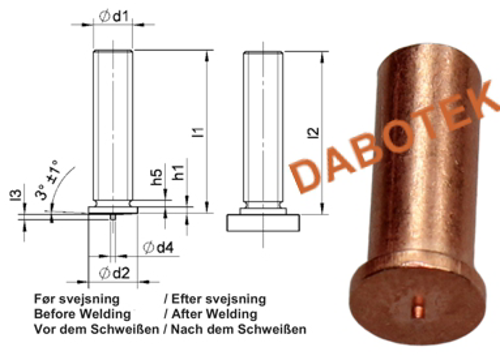 UT Unthreaded Stud Ø4x30 Material Mild Steel 4.8 acc. EN ISO 13918